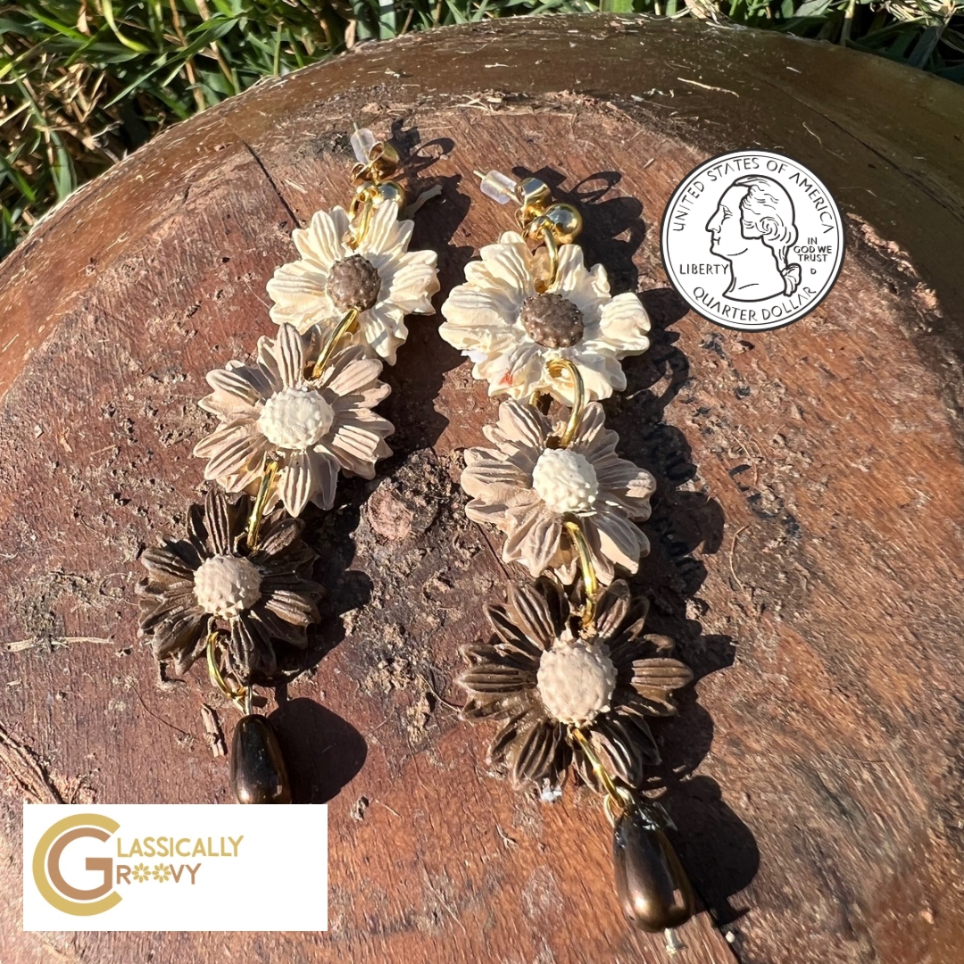 Chocolate Daisy Earrings