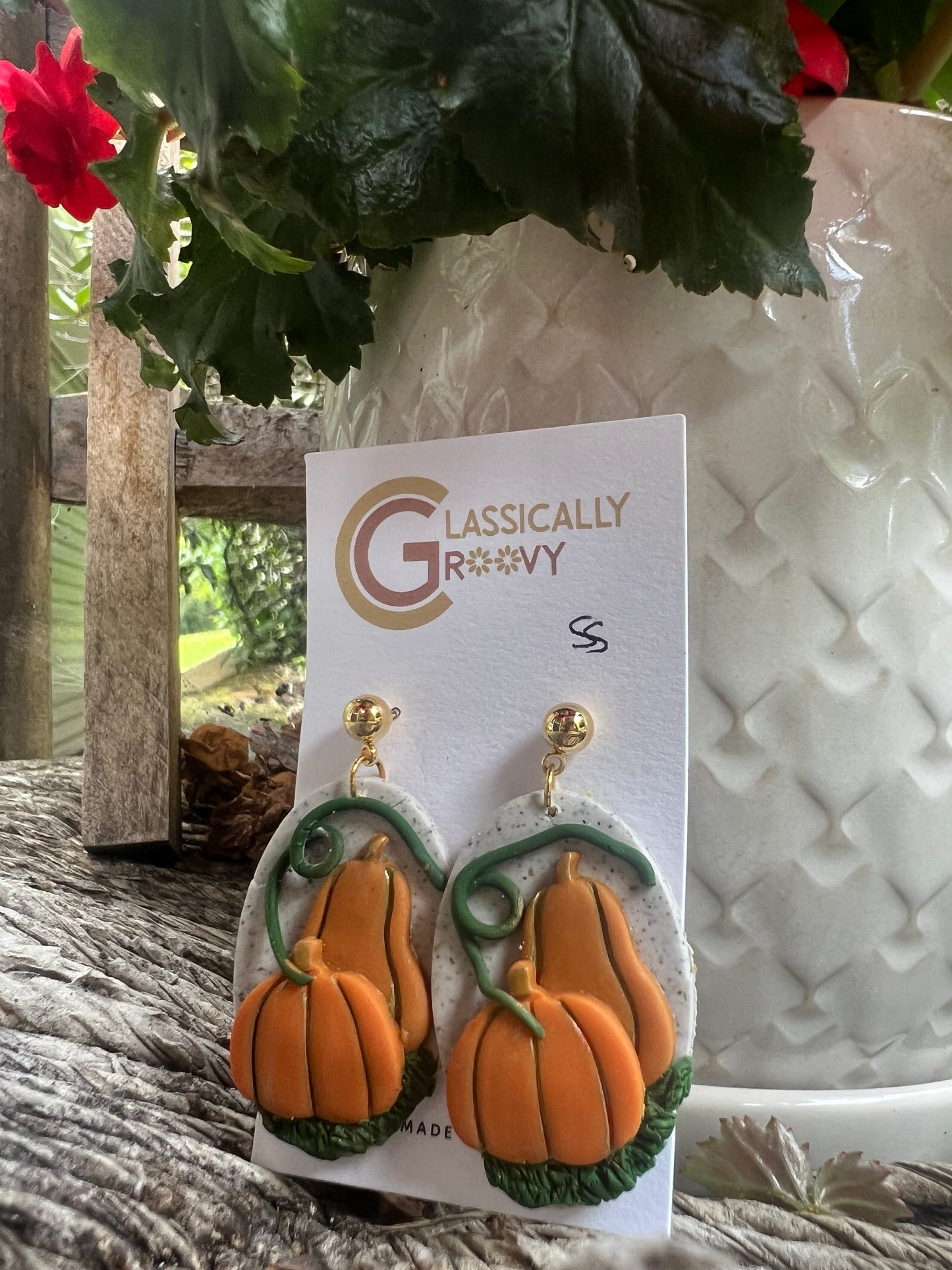 Pumpkin landscape Earrings