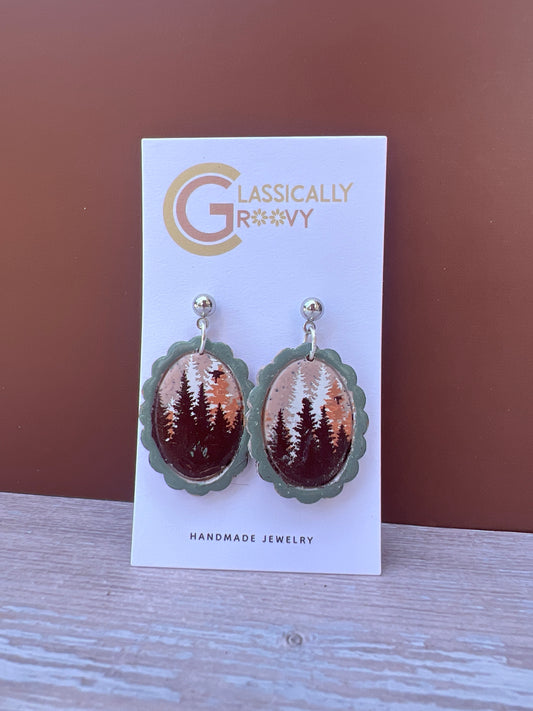 Mountain Framed Earrings