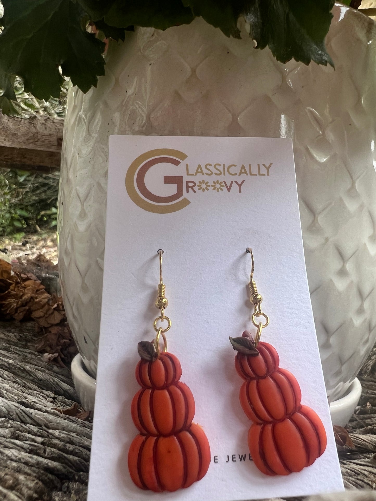 Stacked Pumpkin Earrings