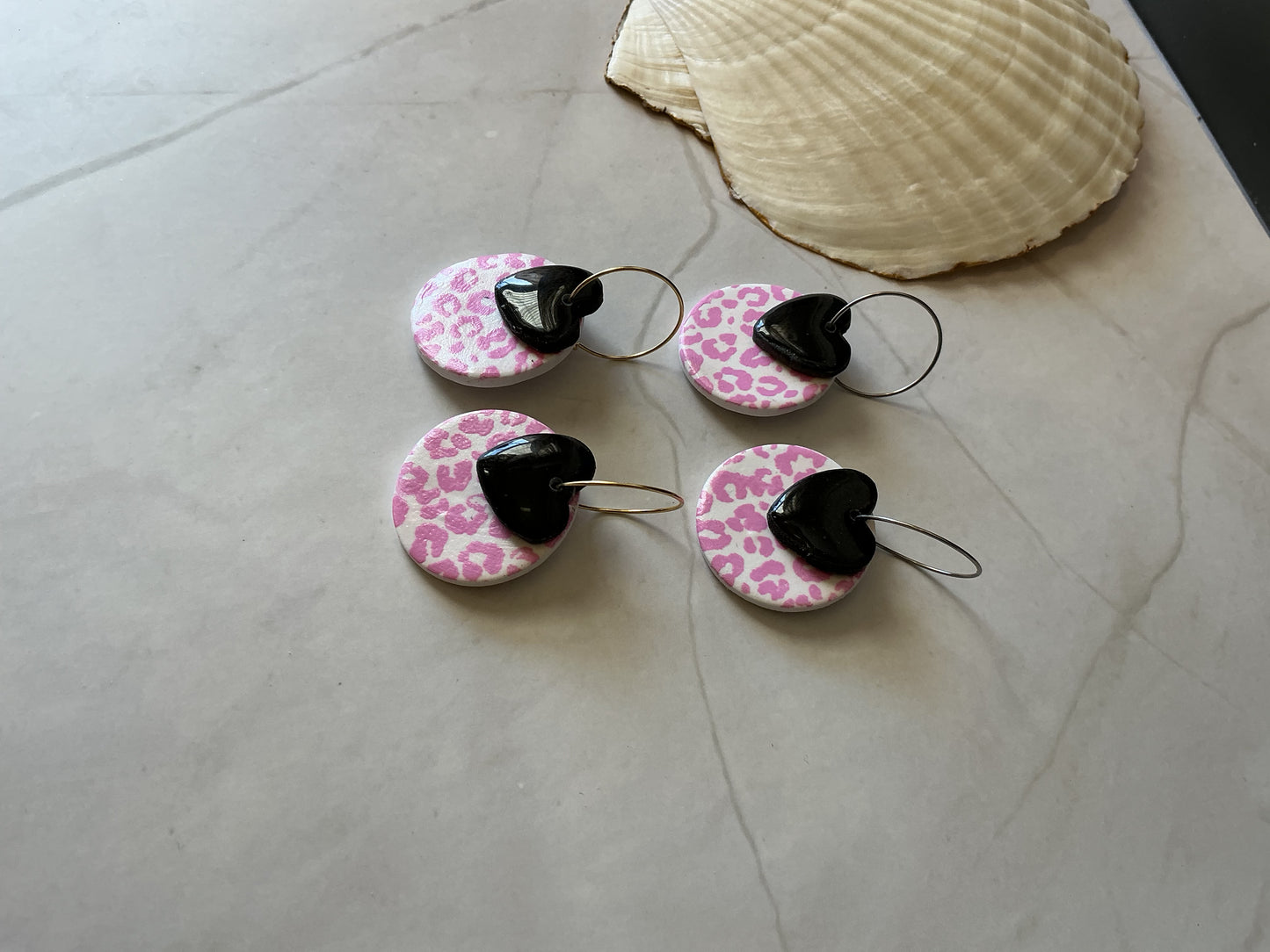 Leopard & Heart Hoops