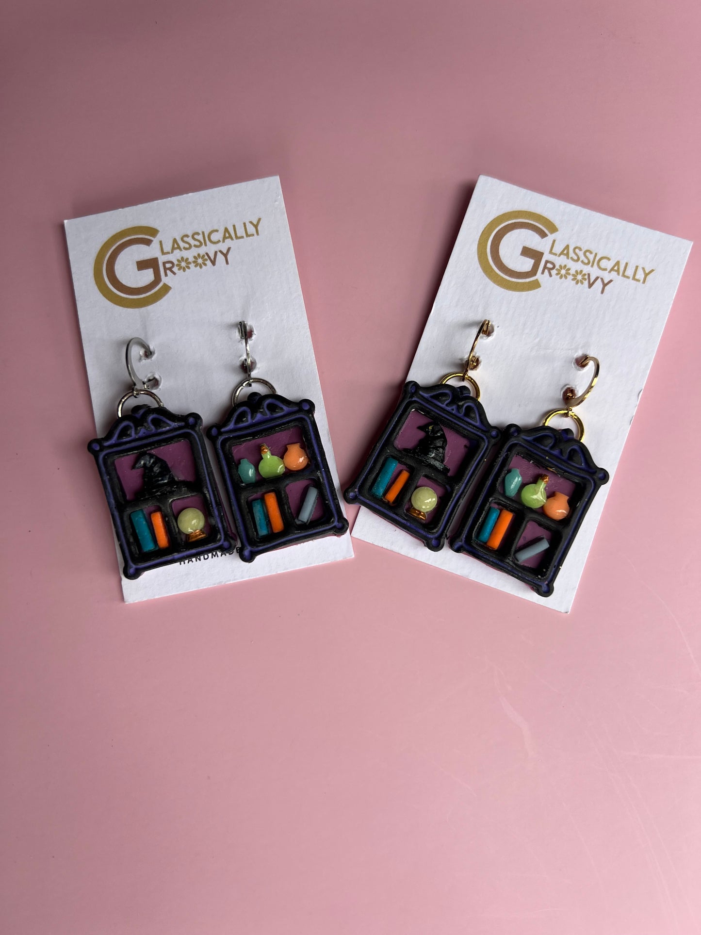 Enchanted Bookshelf Earrings