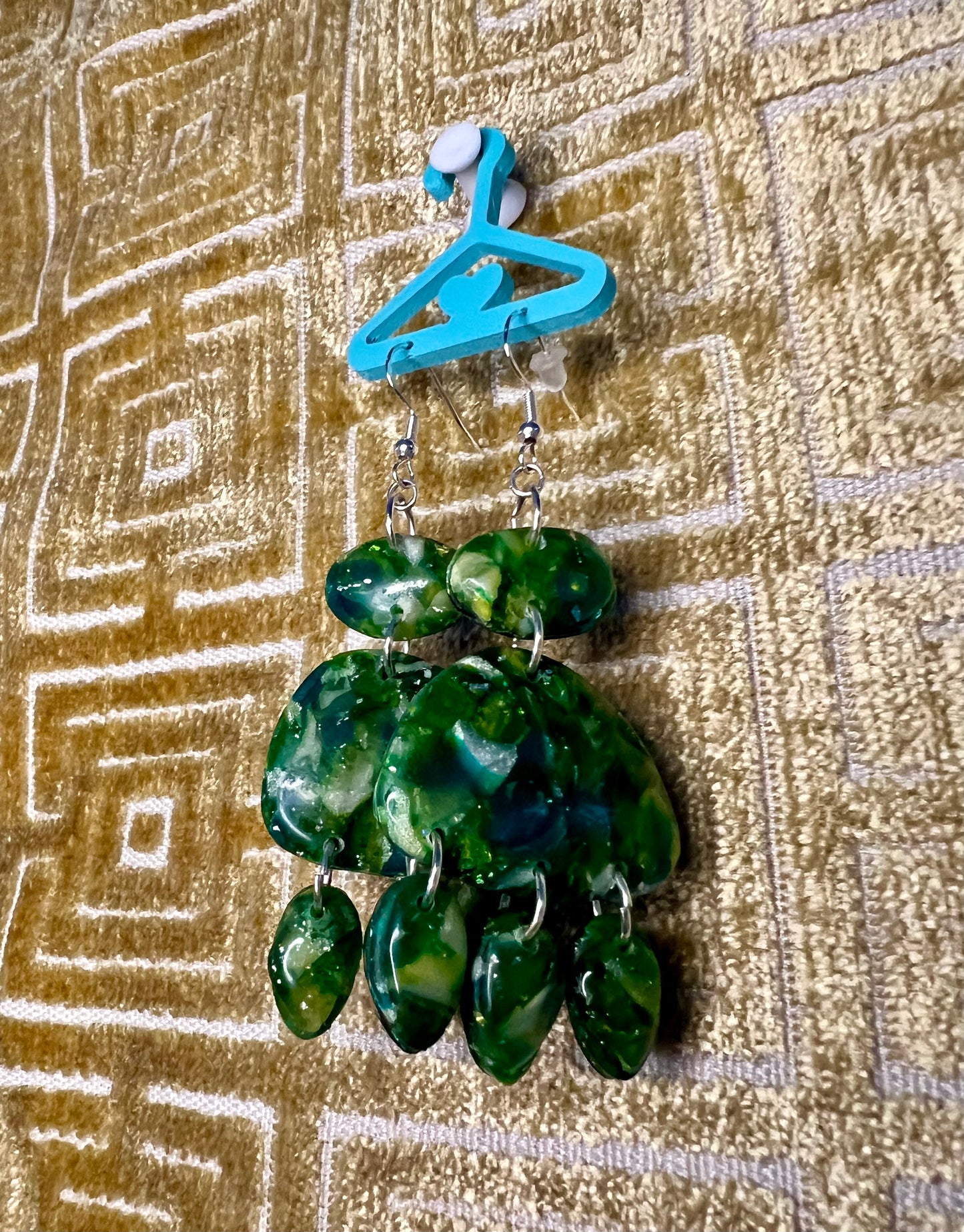 Emerald Stone Dangle Earrings