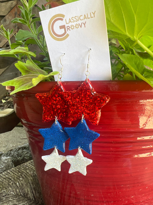 Star-Spangled Sparkle Dangle Earrings