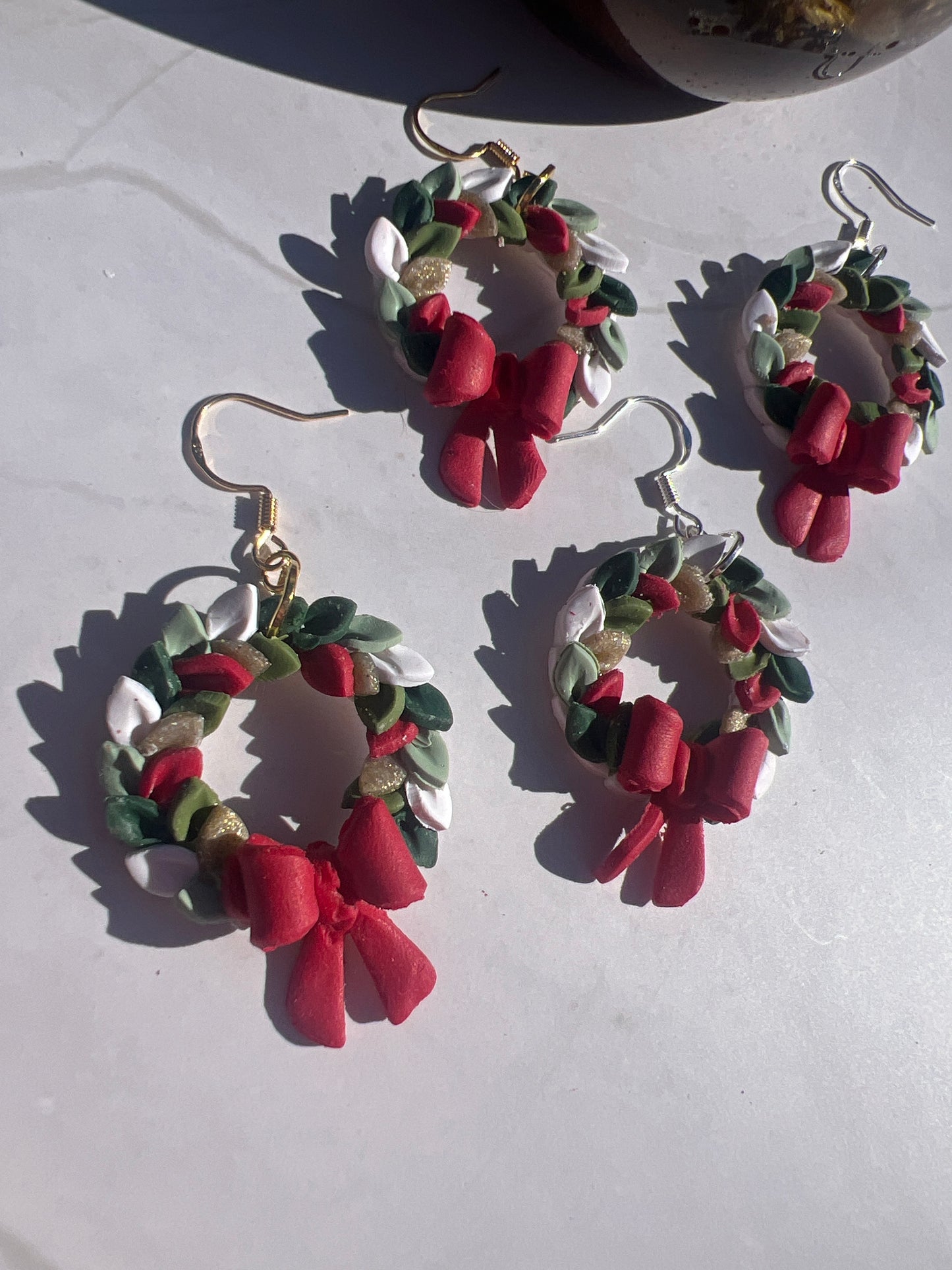 Wreath w/ Bow Earrings
