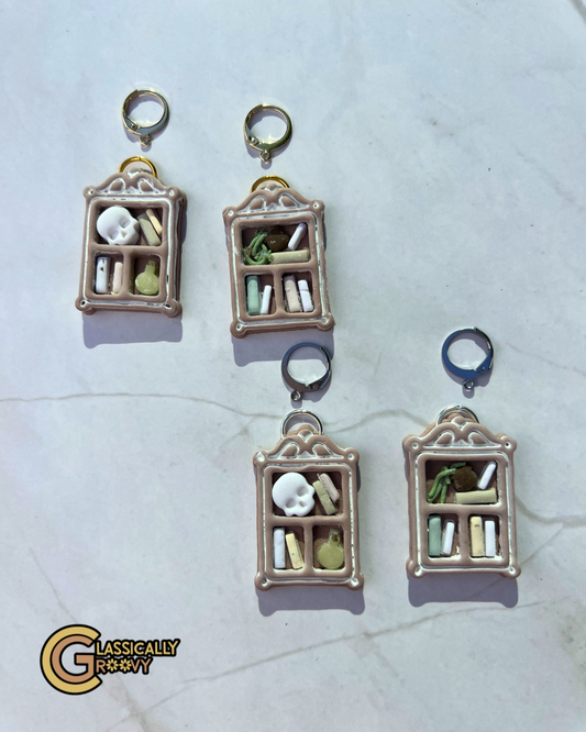 Victorian Apothecary Bookshelf Earrings