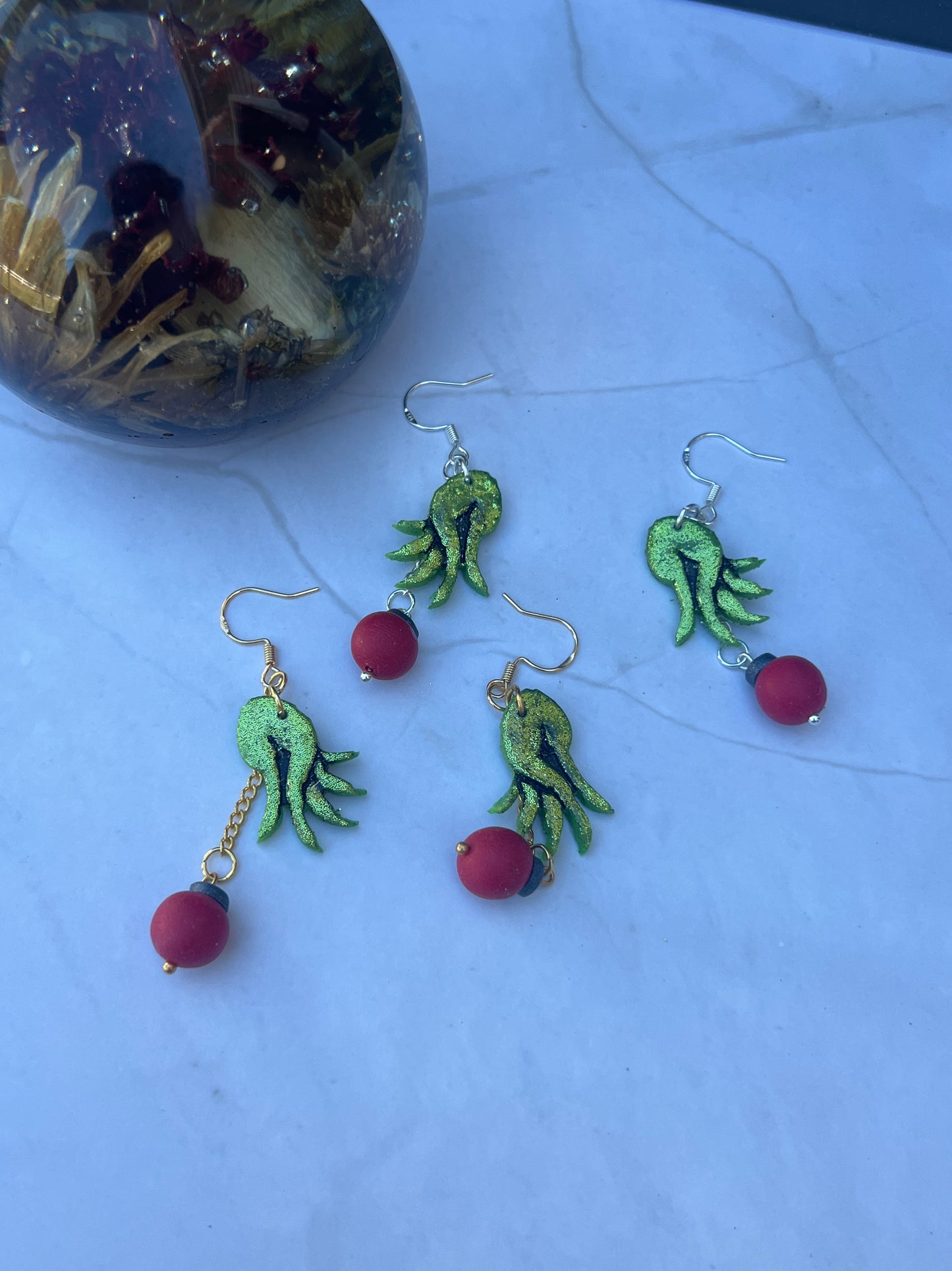 Grinch Hand Earrings