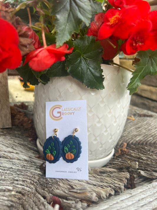 Framed Pumpkin Earrings