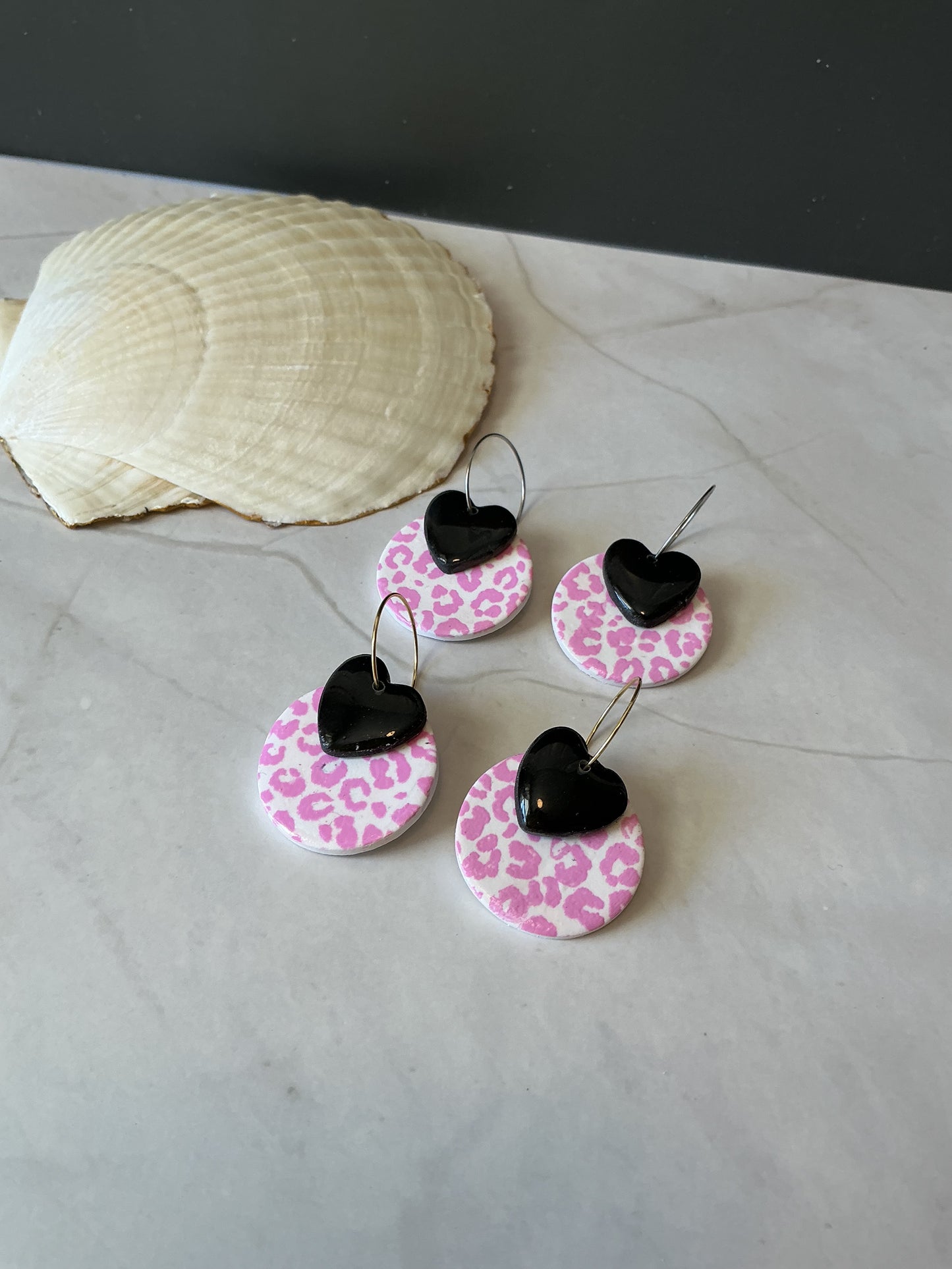 Leopard & Heart Hoops