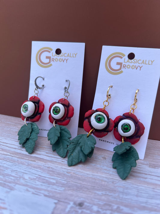 Eyeball Rose Earrings
