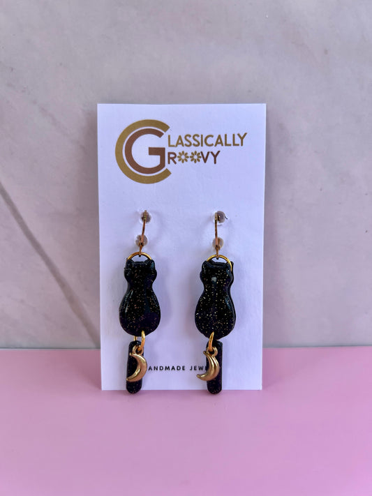 Midnight Kitty Earrings