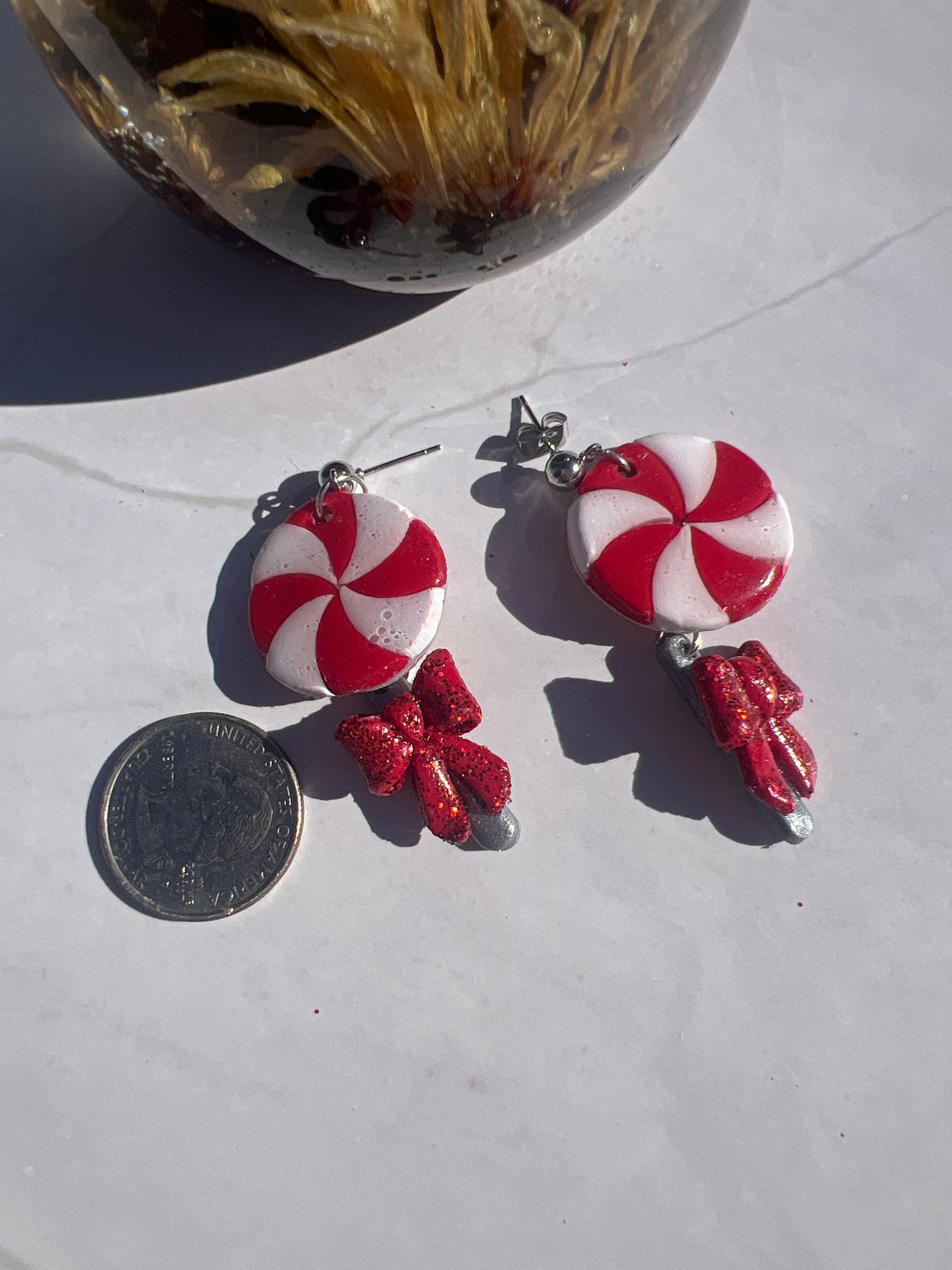 Peppermint candy earrings