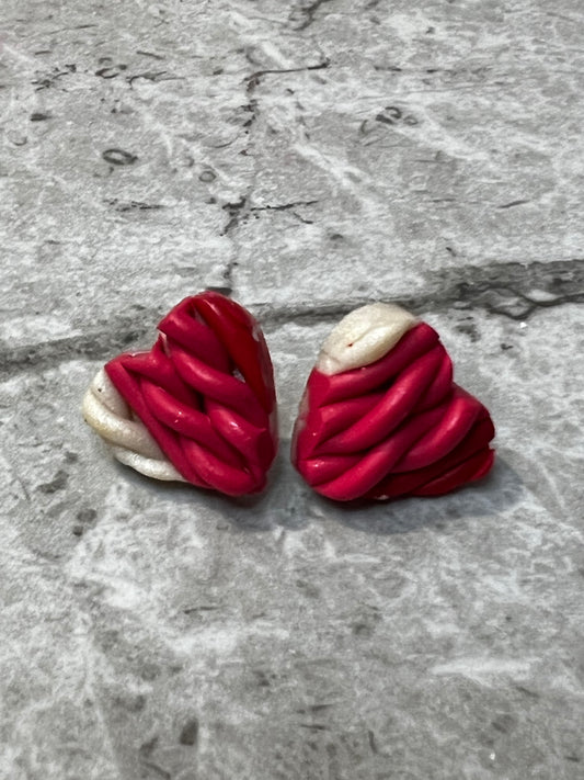 Knitted Heart Studs