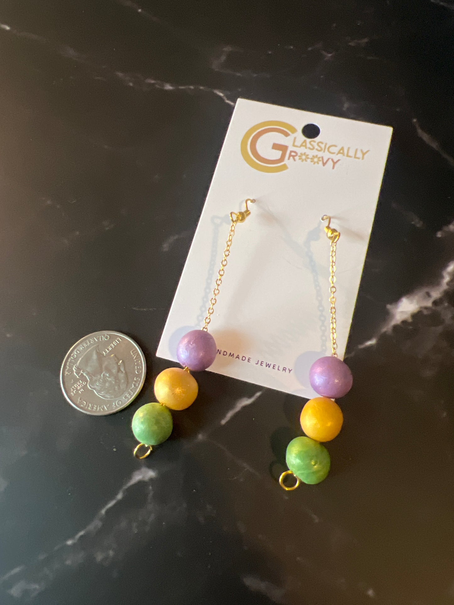 Mardi Gras Bead Earrings