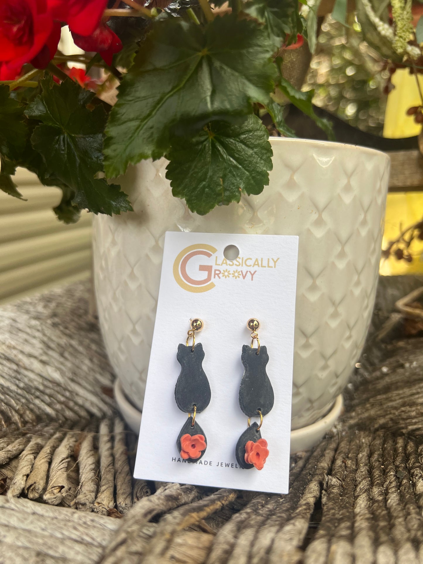 Fall Kitty Earrings