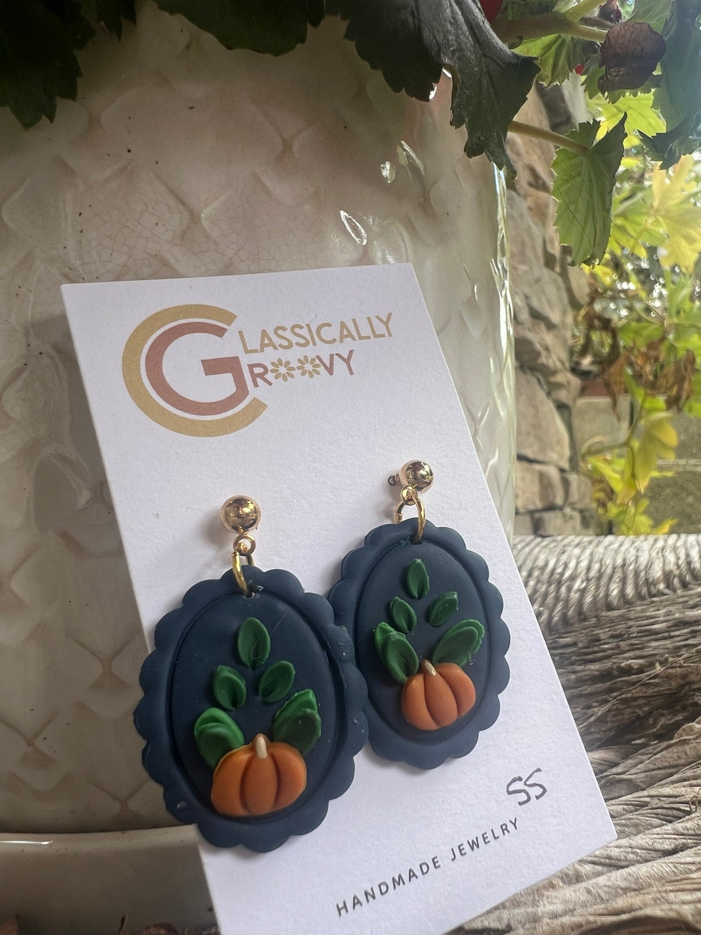 Framed Pumpkin Earrings