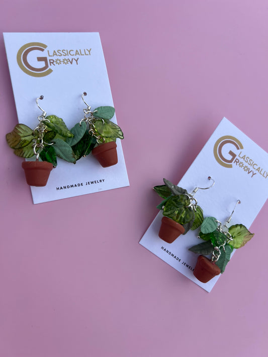Pothos Plant Earrings