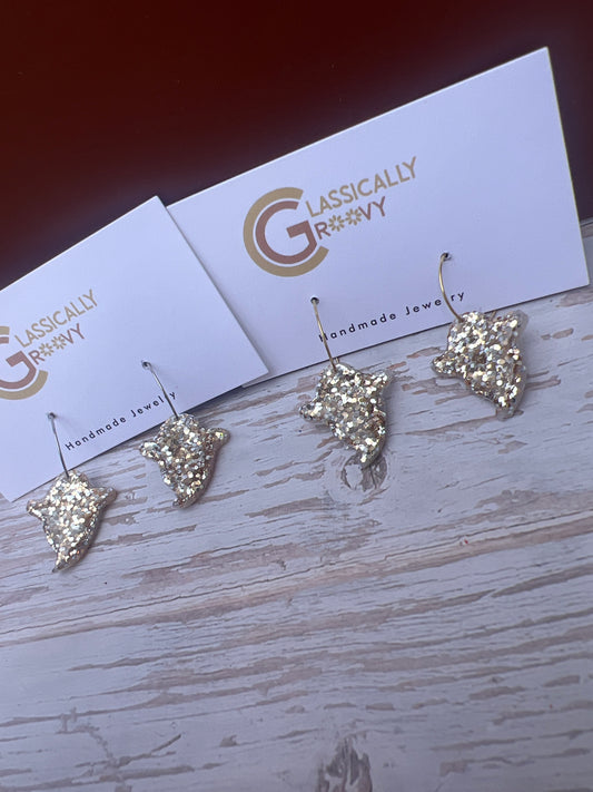 Glitter Ghost Hoops *GLOW*