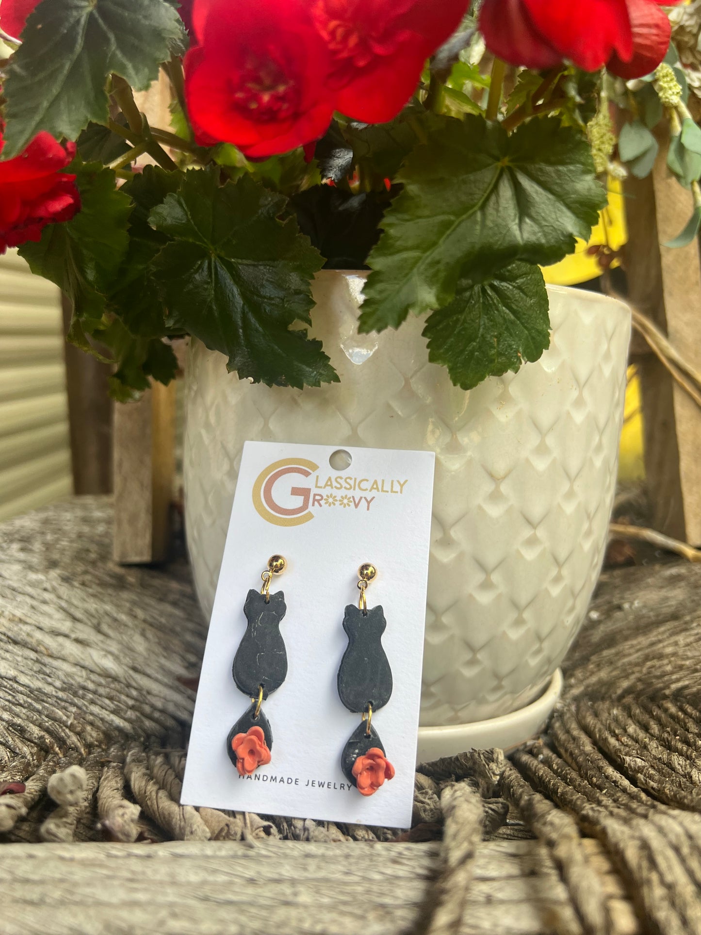 Fall Kitty Earrings