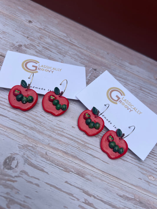 Apple & Caterpillar Earrings