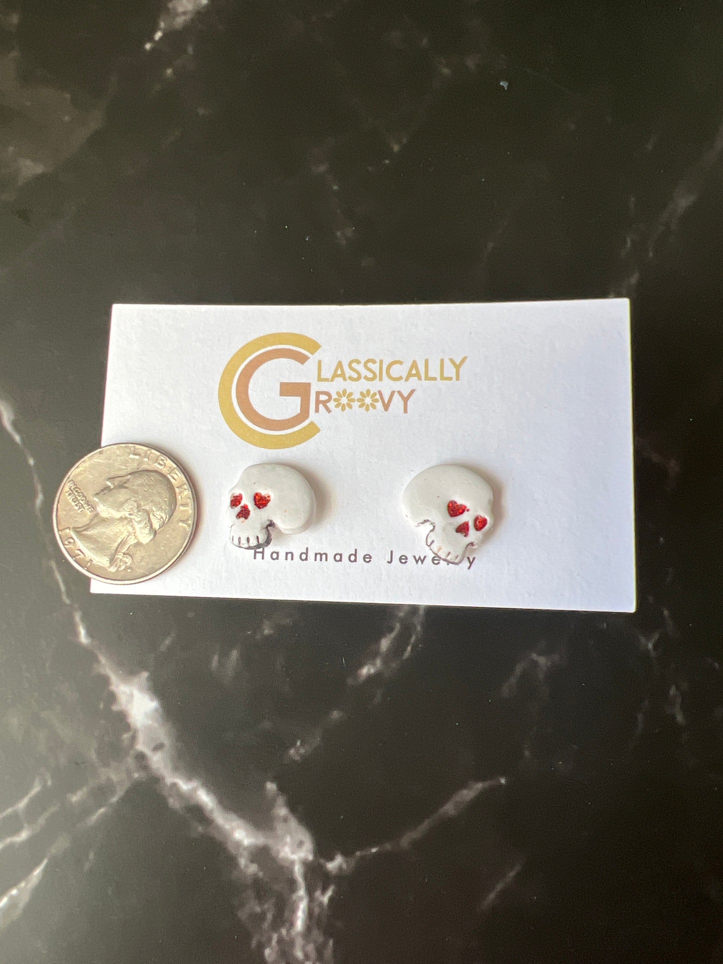 Heart Skull Studs