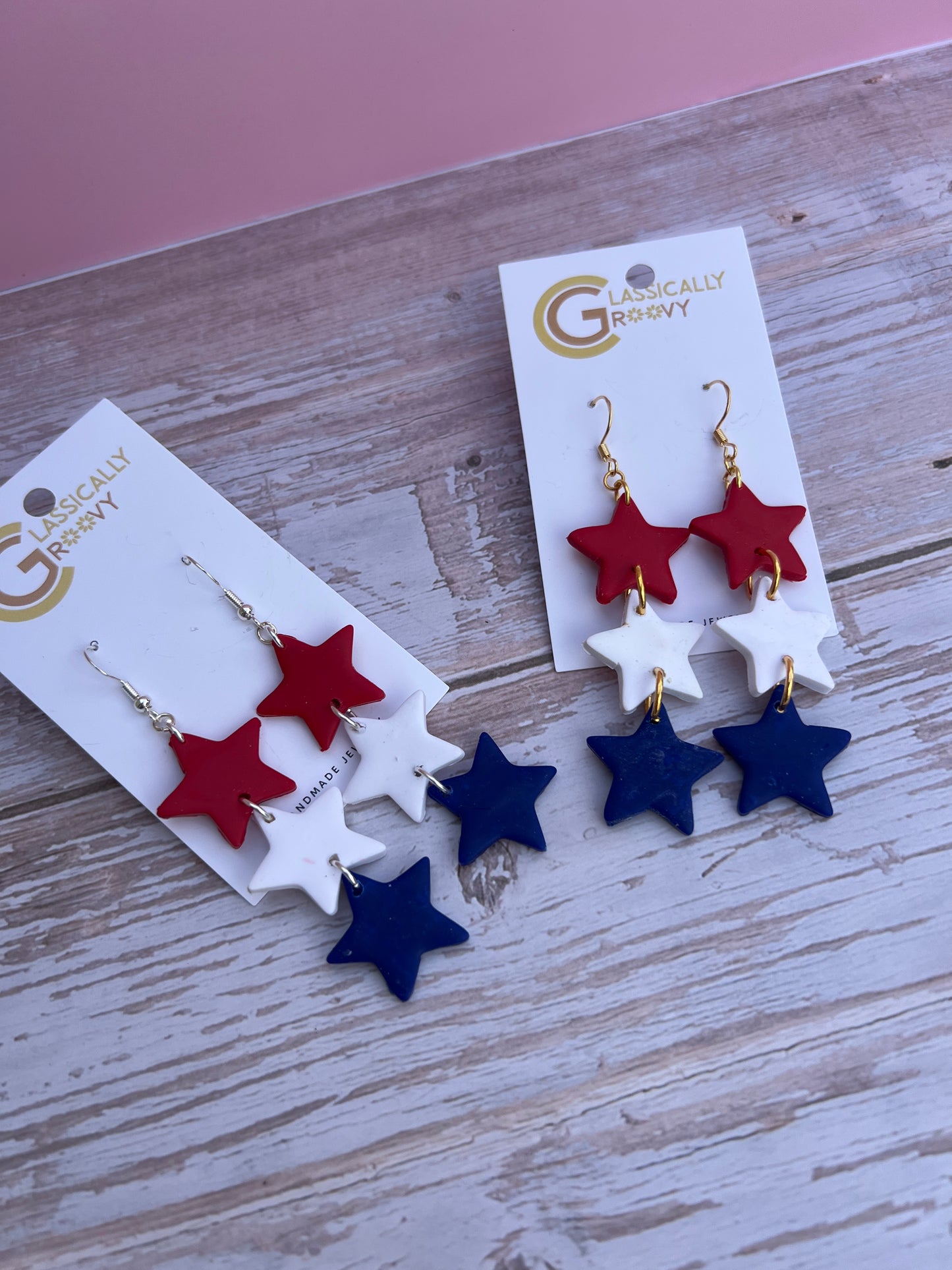 Red, White & Blue Stars Earrings