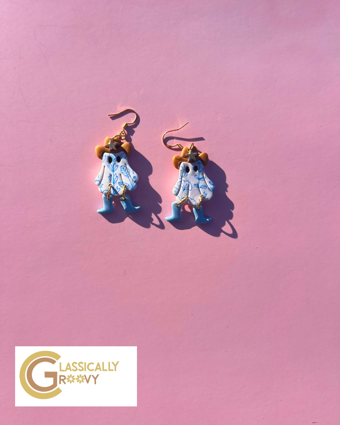 Porcelain Cowgirl Ghost Earrings