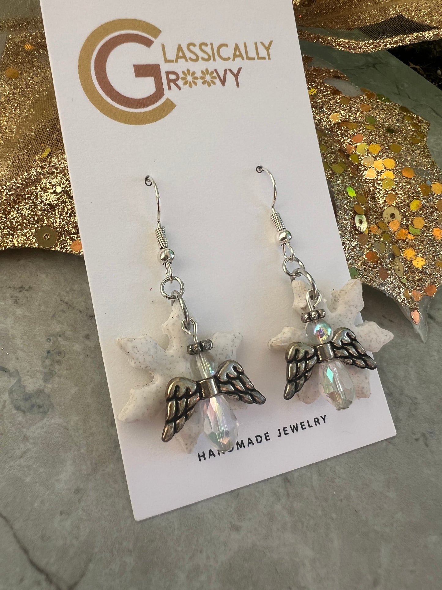 Snowflake Angel Earrings