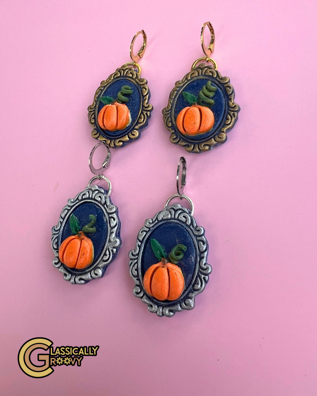 Framed Pumpkin Earrings