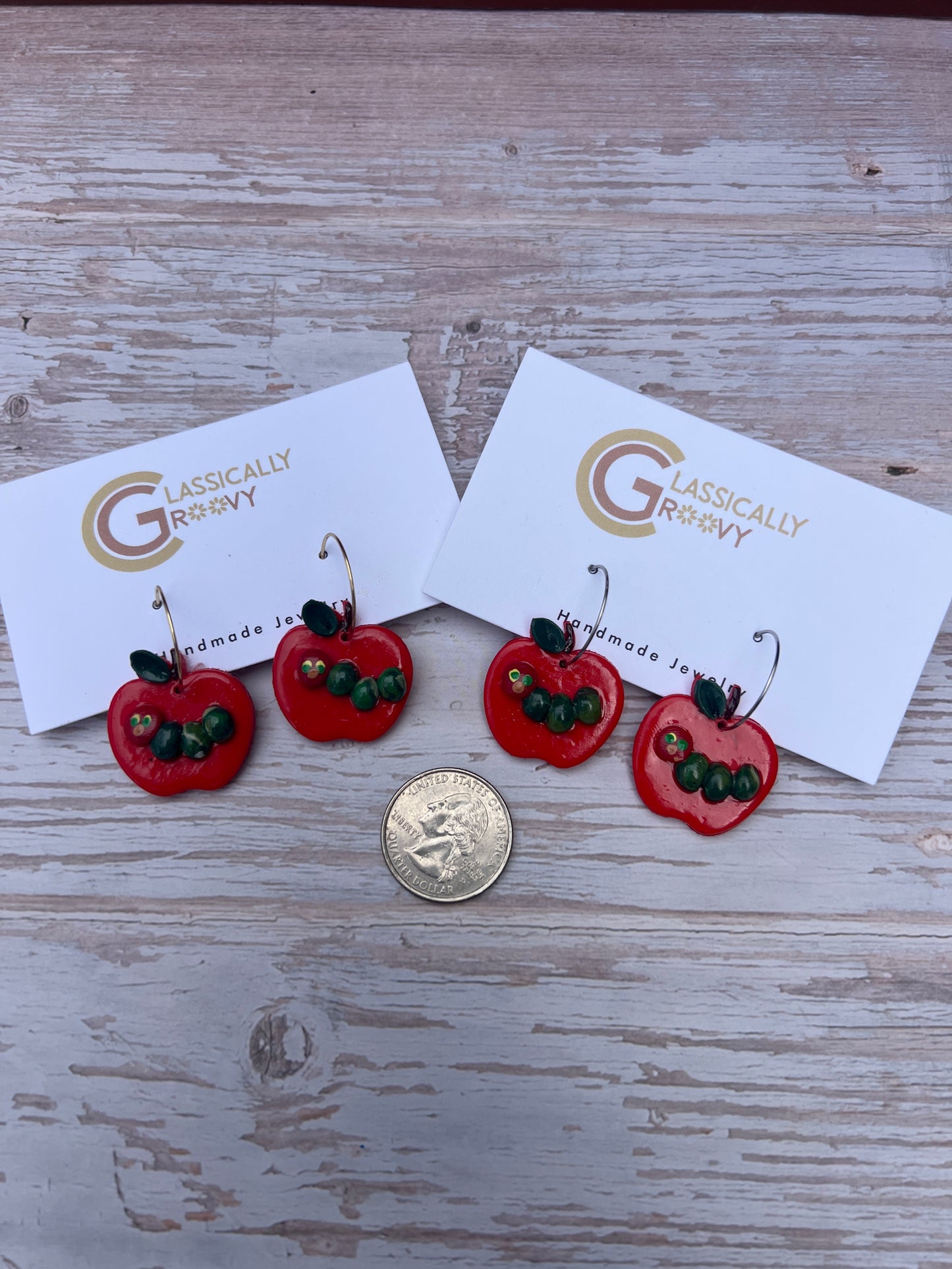 Apple & Caterpillar Earrings