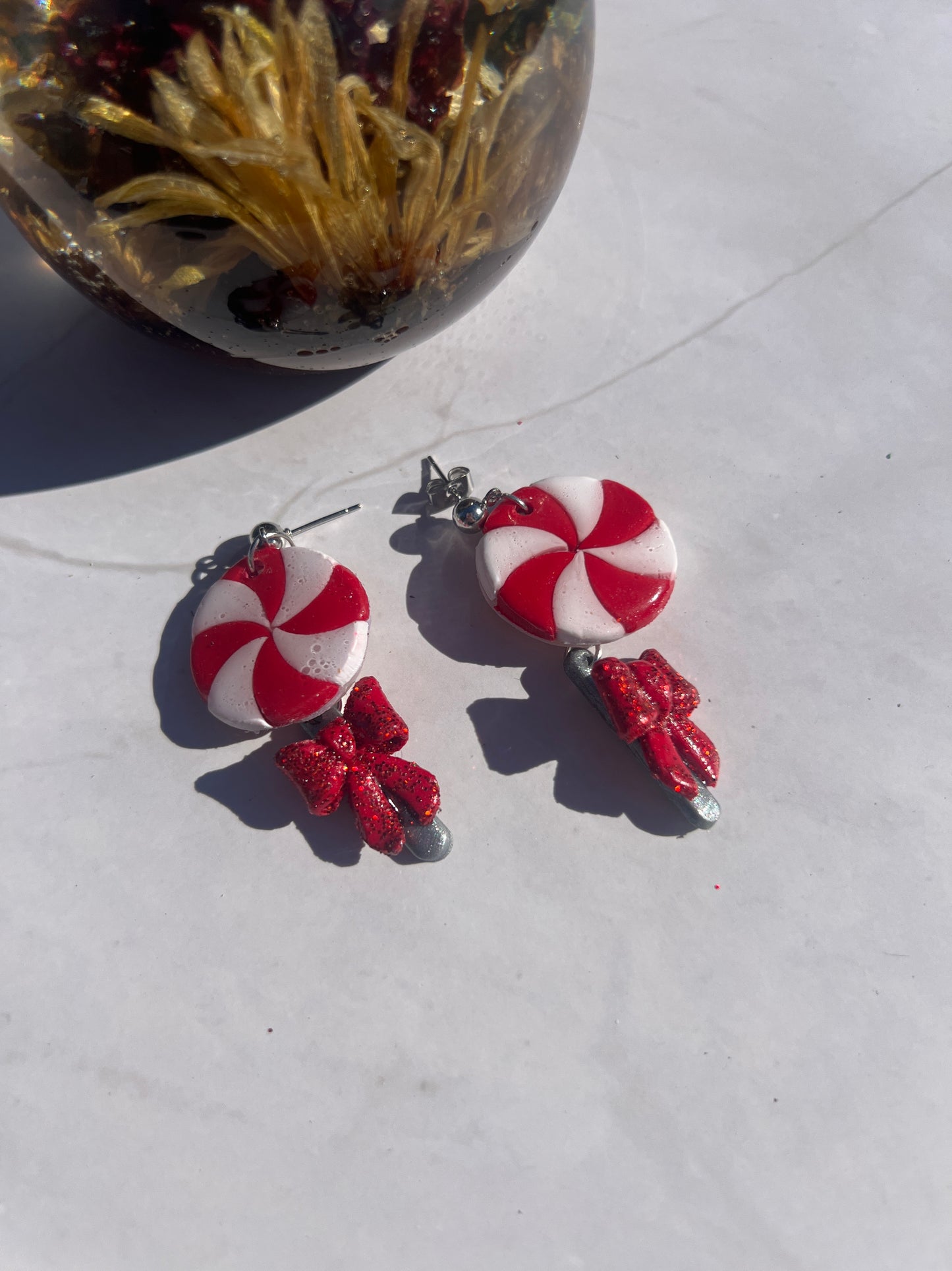 Peppermint candy earrings