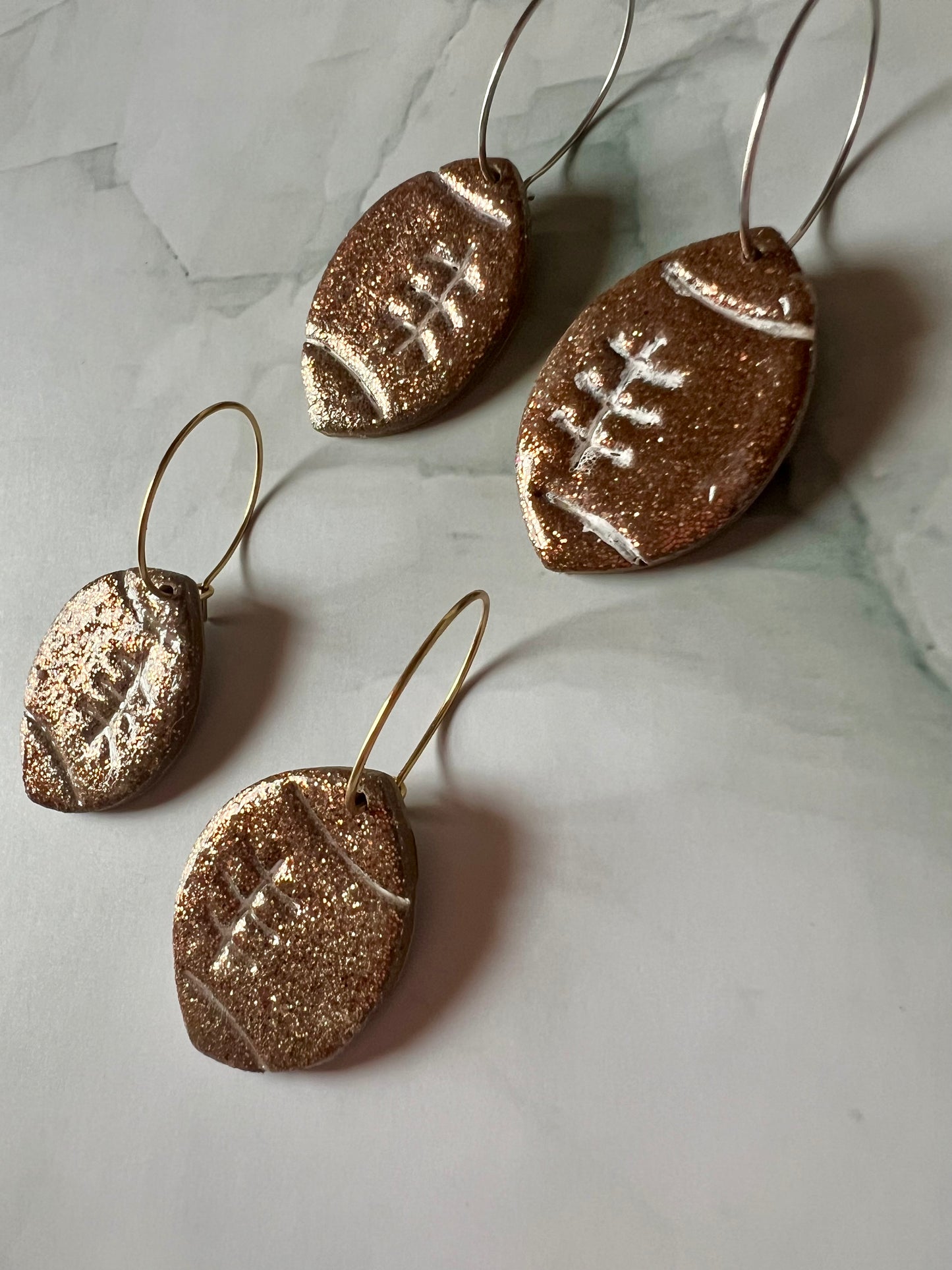 Football Hoop Earrings