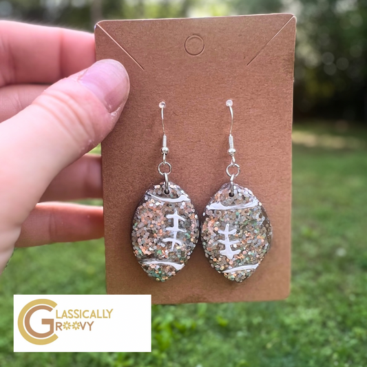 Sparkling Football Earrings  ￼