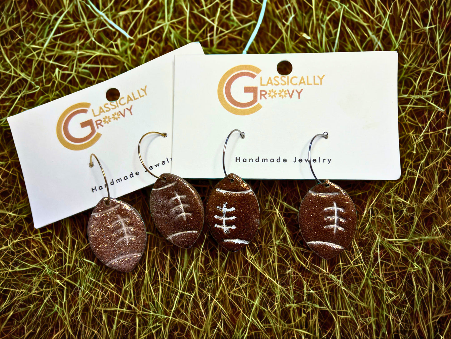 Football Hoop Earrings