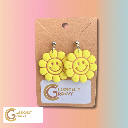 Groovy Smiley Flower Earrings