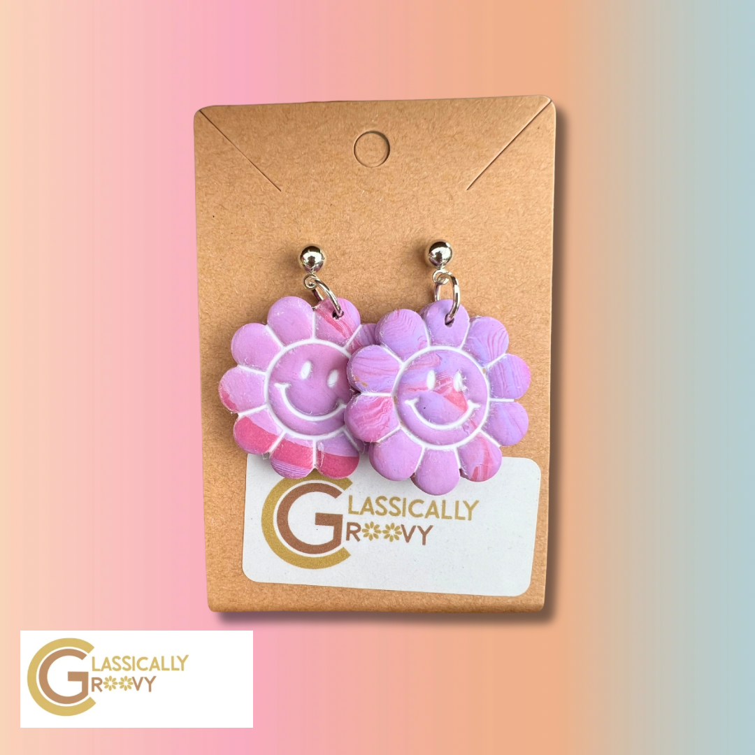 Groovy Smiley Flower Earrings