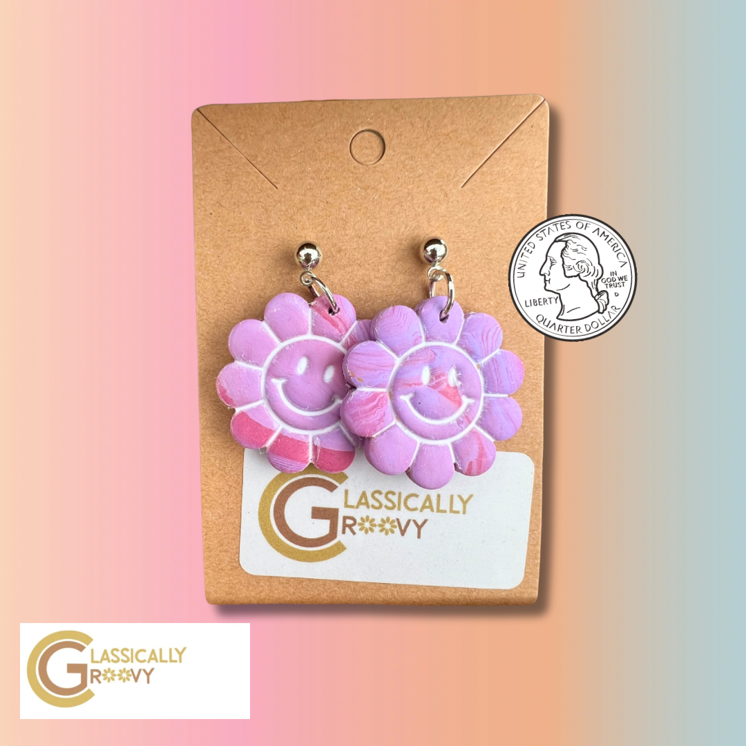 Groovy Smiley Flower Earrings