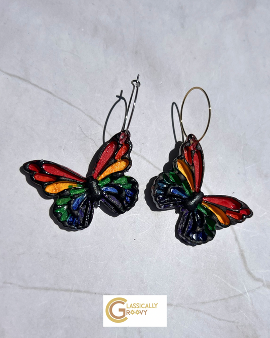 Rainbow Butterfly Hoops