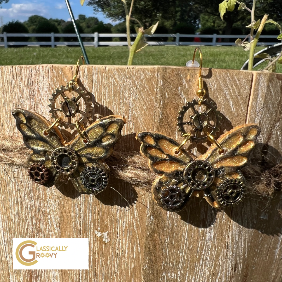 Steampunk Butterfly Earrings