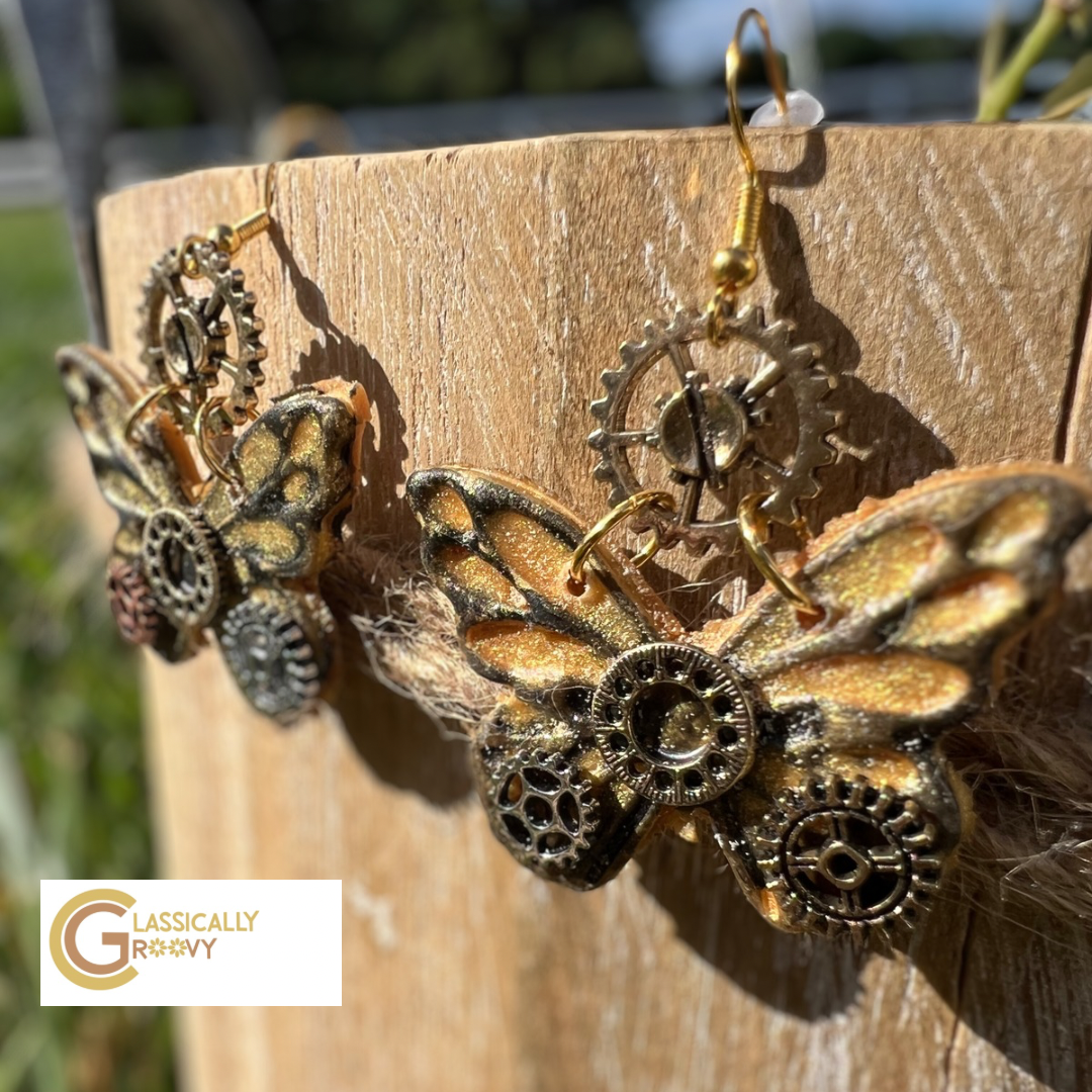 Steampunk Butterfly Earrings