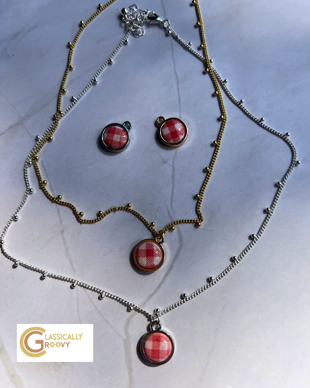 Red Plaid Necklaces