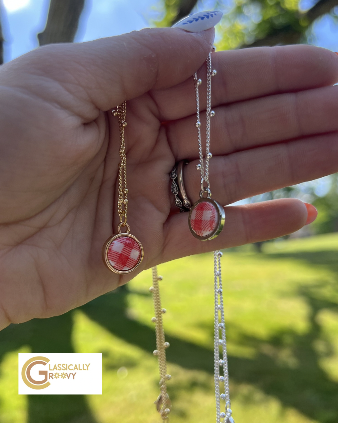Red Plaid Necklaces