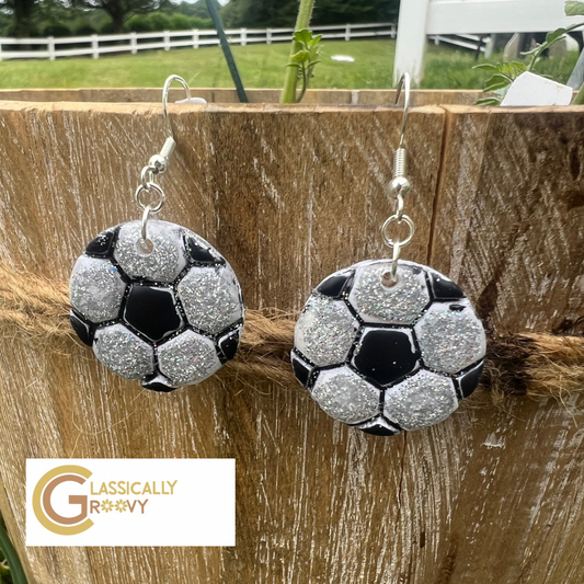 Sparkling Soccer Earrings