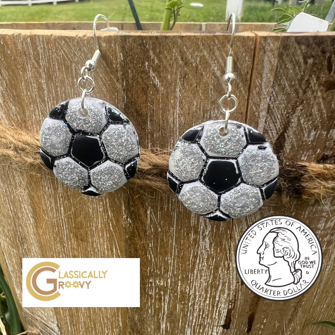 Sparkling Soccer Earrings