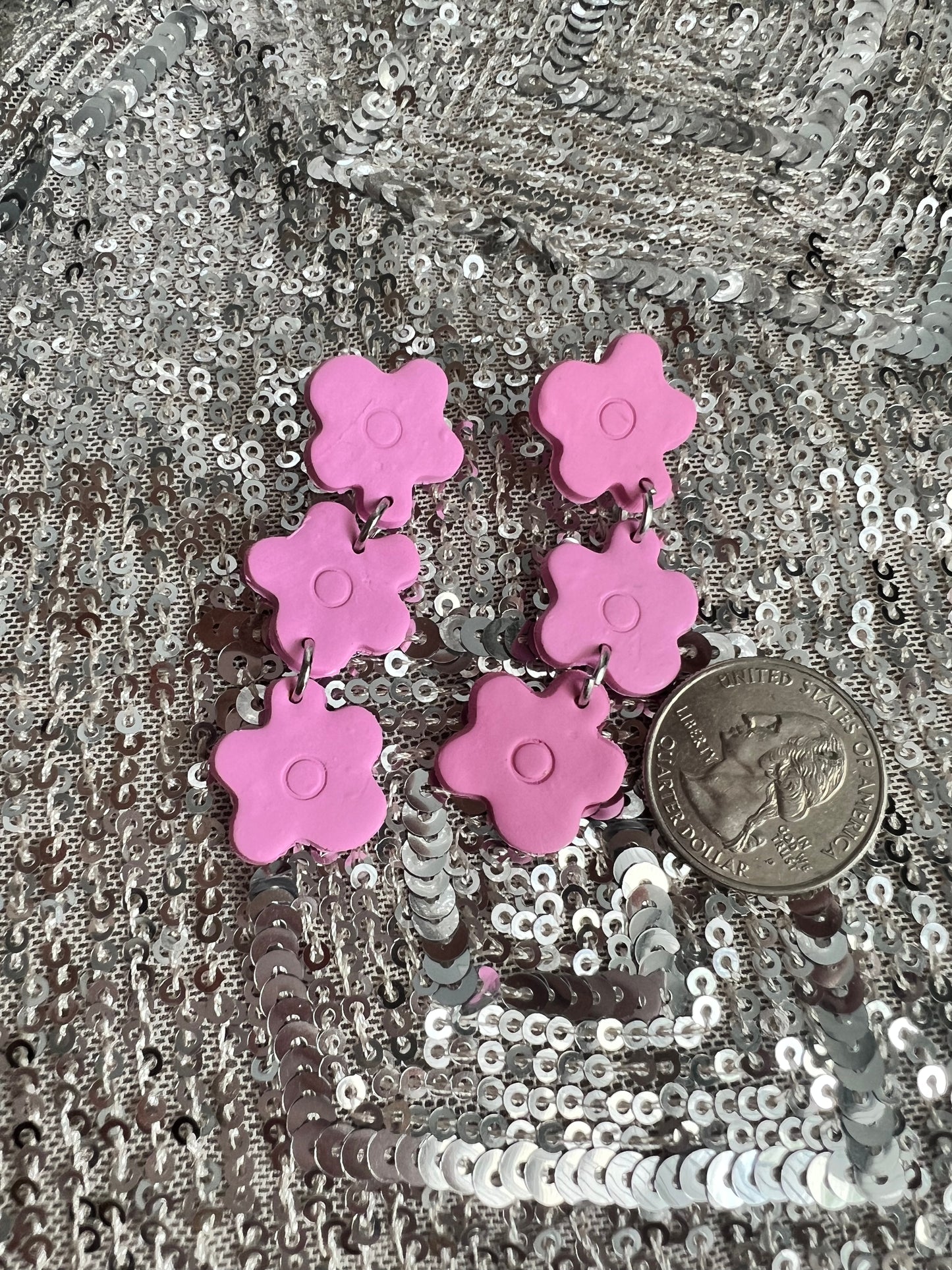 Pink Flower Earrings