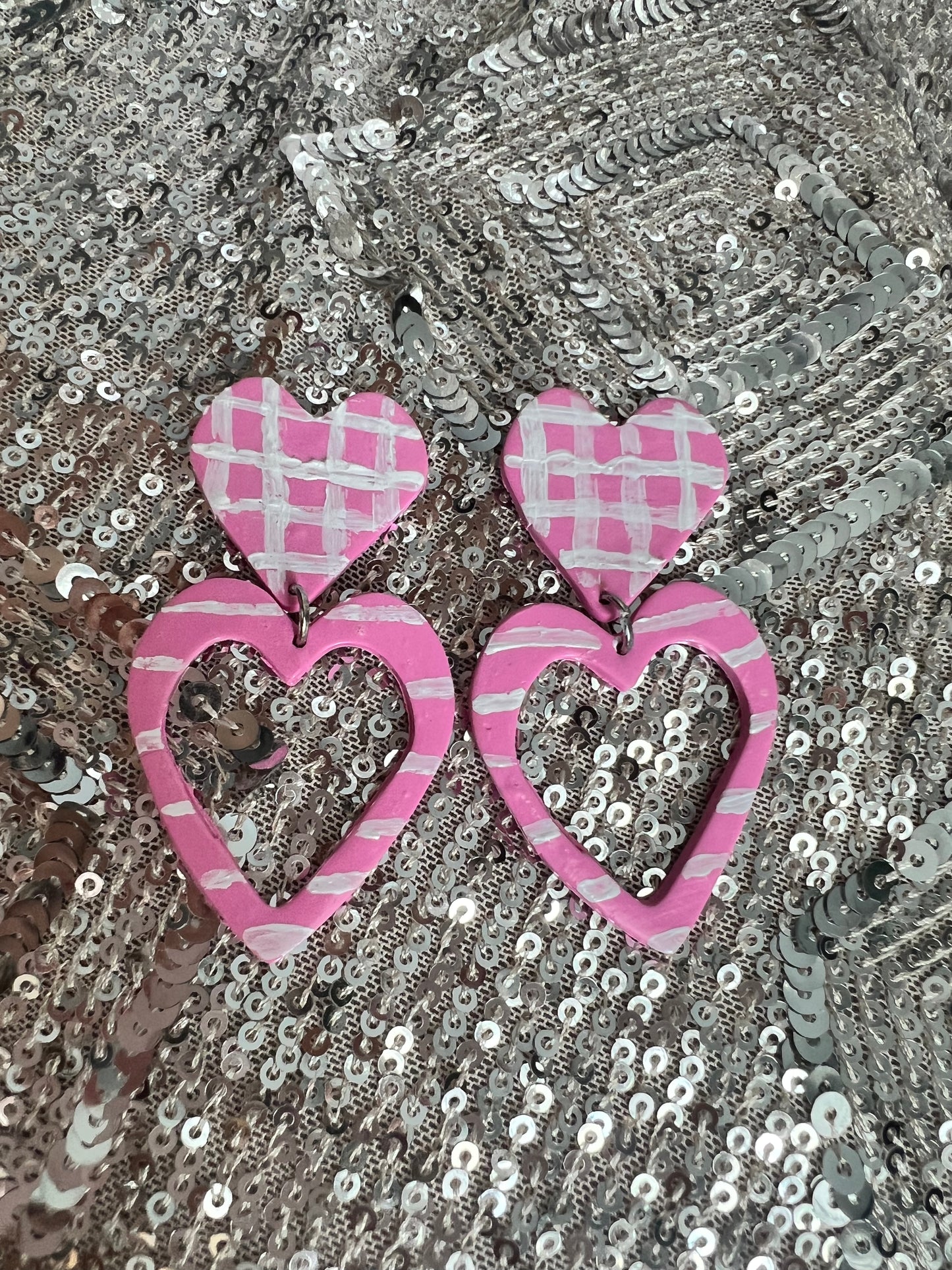 Pink Heart Earrings