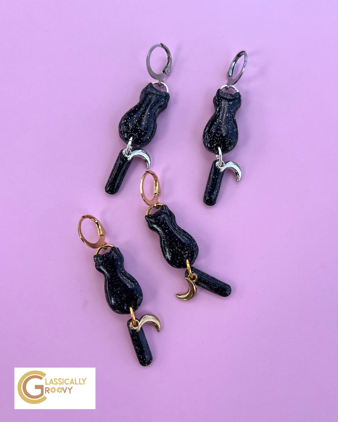 Midnight Kitty Earrings