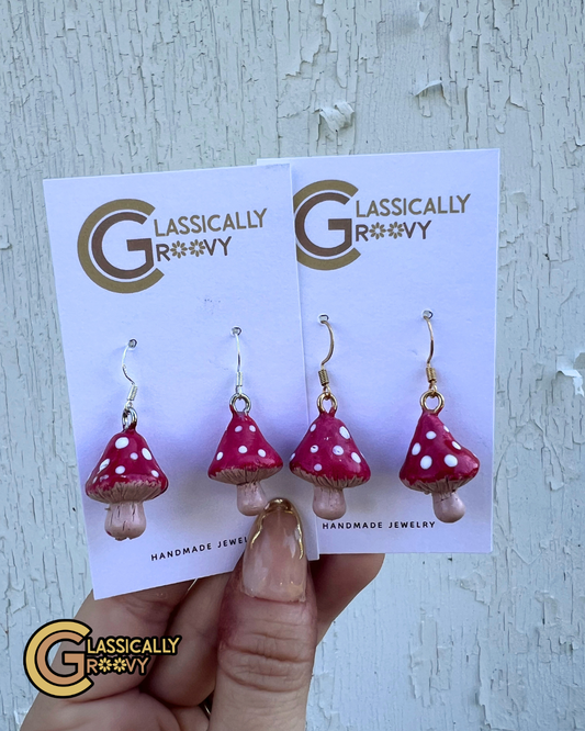 Sculpted Mushroom Earrings