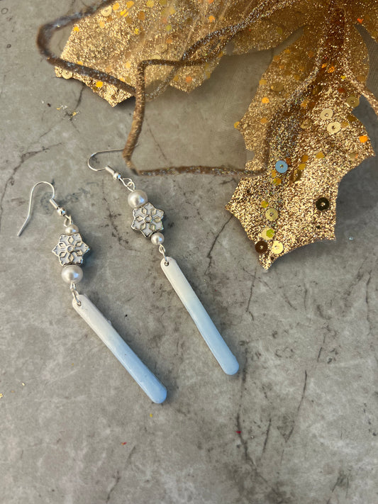 Blue Christmas Dangle Earrings