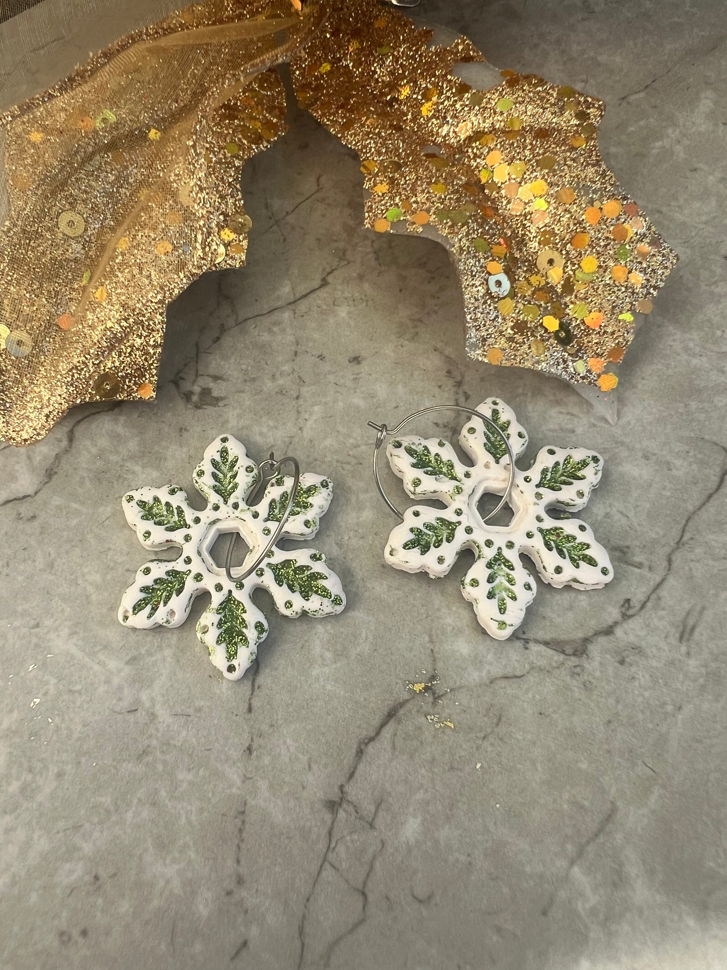 Snowflake Hoop Earrings